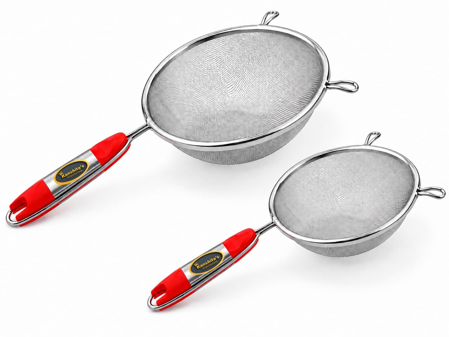 Kanshita's Rasoiware Strainer Combo Set 12cm & 16cm – Stainless Steel Juice & Soup Strainers, Fine Mesh Sieve for Smooth Filtering, Kitchen Strainer Set for Home Use-image-34