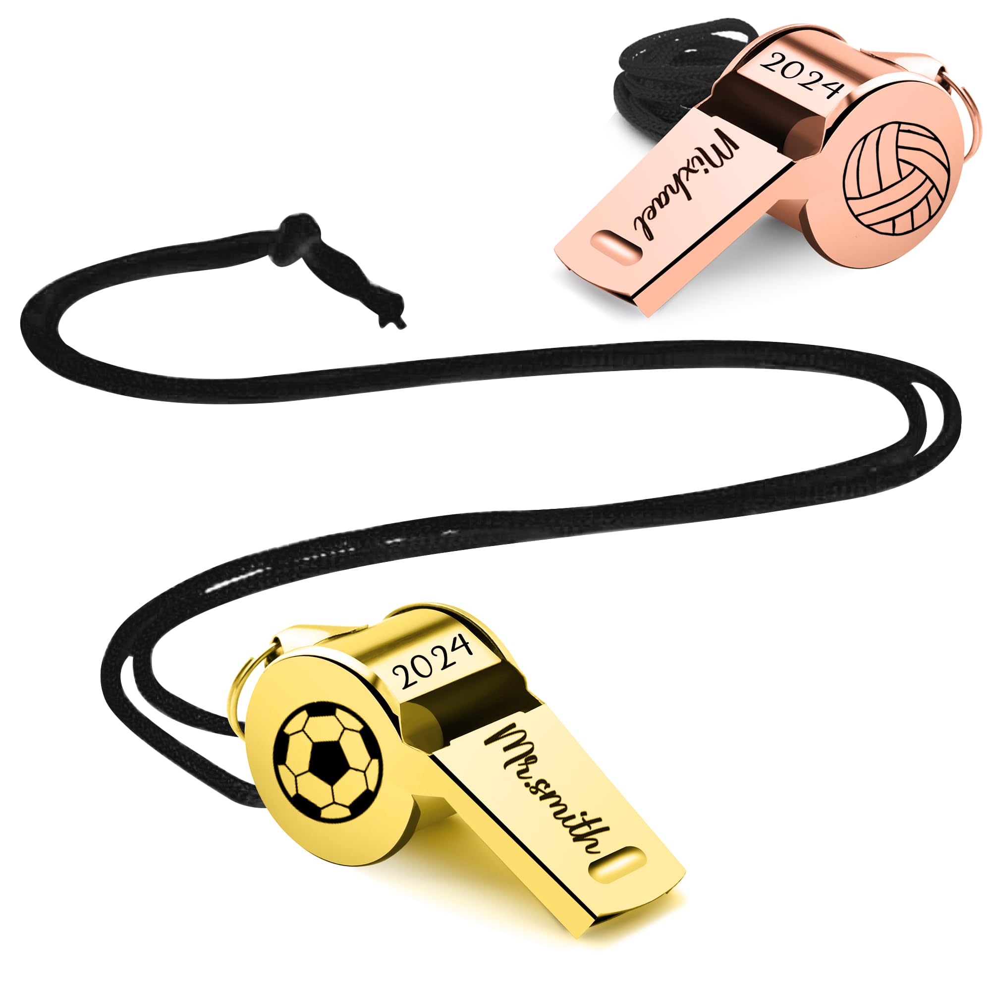 Fischietto Personalizzato con Nome per Allenatore, Fischietto Sportivo in Acciaio Inossidabile con Lanyard – Regalo per Allenatore, Arbitro, Insegnante