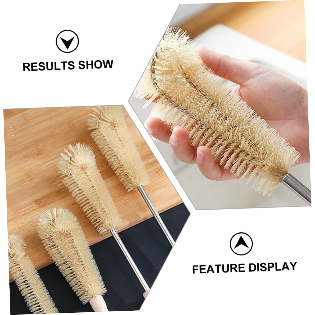 COLLBATH 2 Sets 4pcs Bottle Brush Bottle Cleaning Tool Bottle Cleaner Brush Straw Cleaner Brush Bottle Scrub Brush Cup Cleaner Bottle Feeding Bottle Cleaning Mug Brush Water Cup Wooden