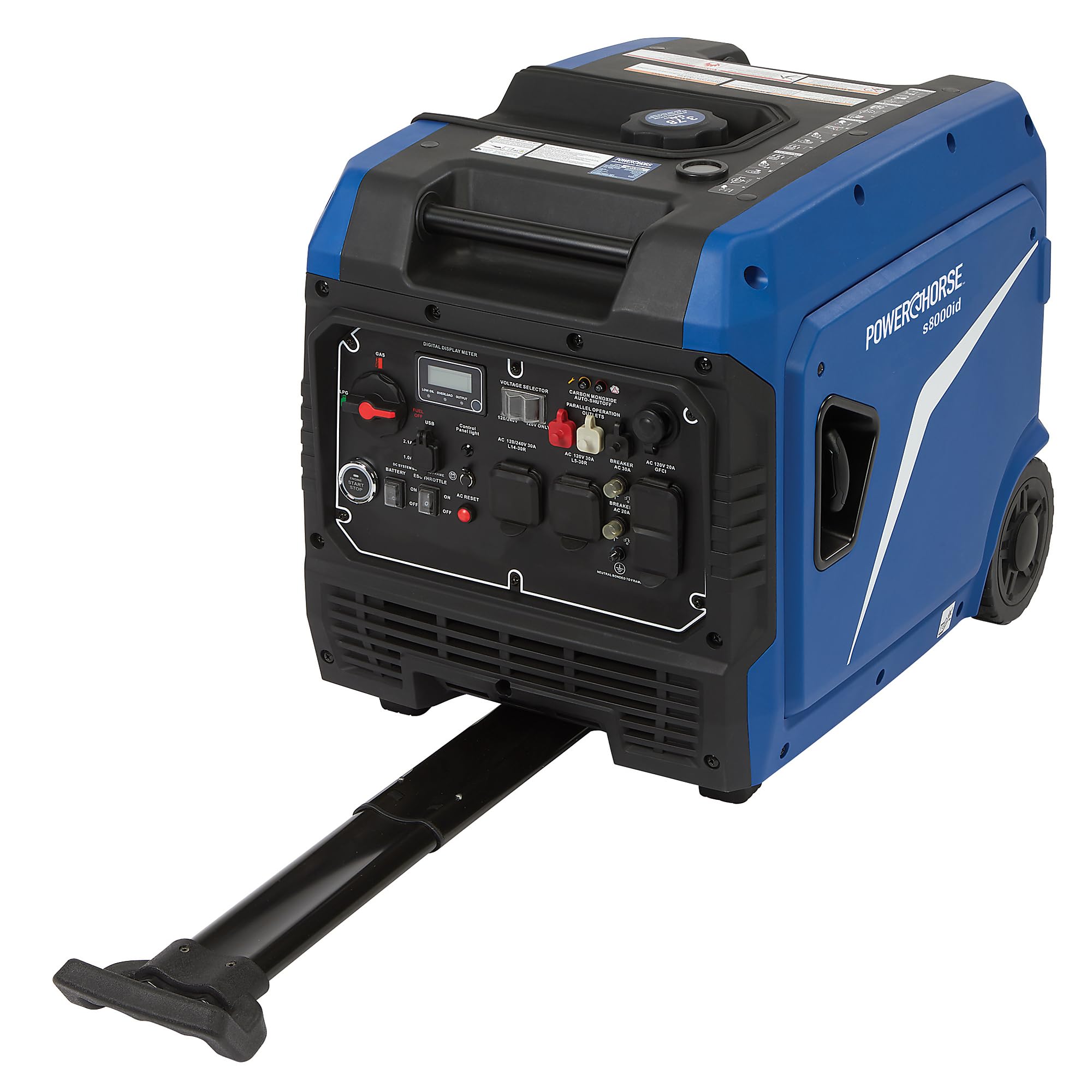 Powerhorse D8000i DF Dual-Fuel Inverter Generator, 6000 Rated Watts