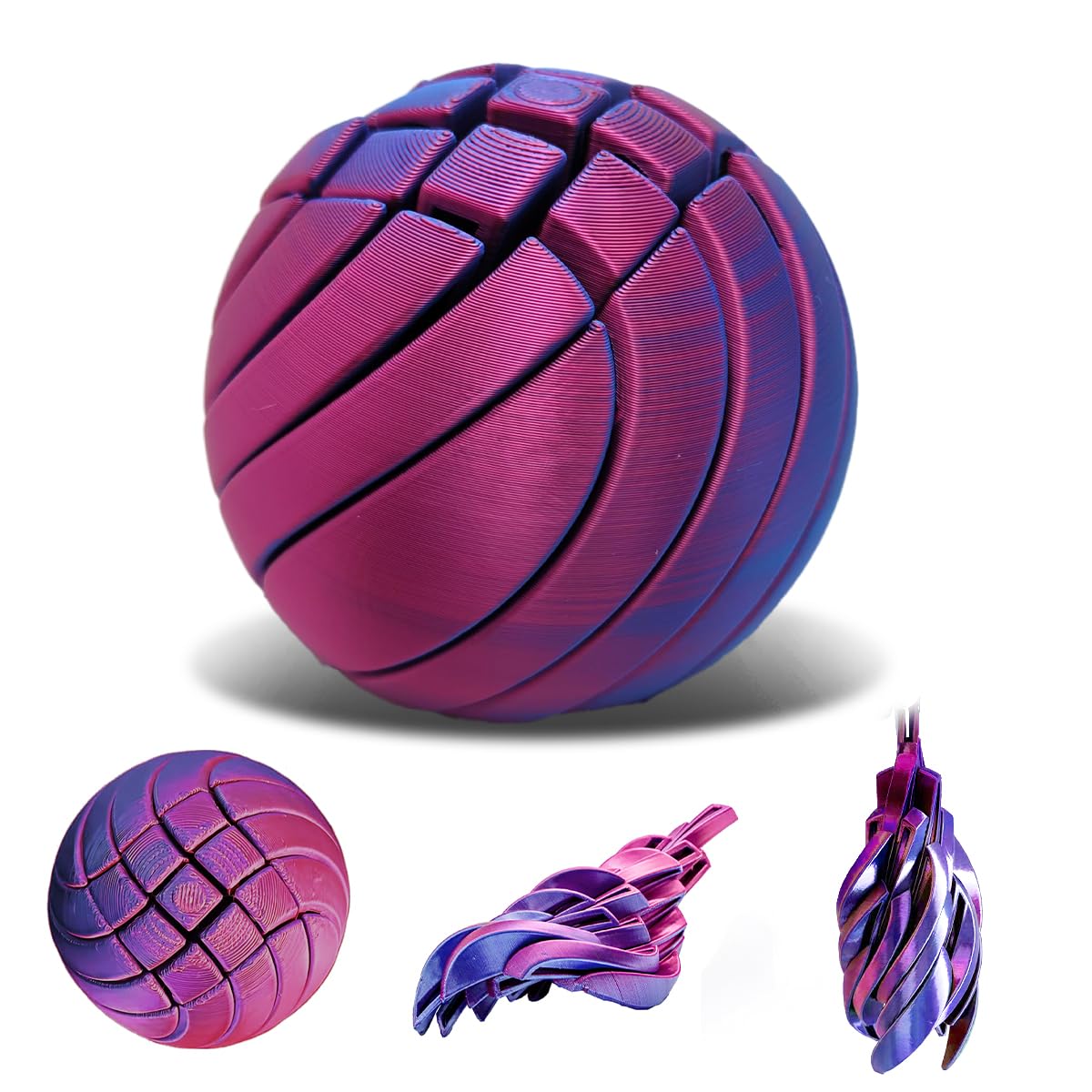 Morphslime Ball, 3D Gedruckter Morphslime Sphere Stress Relief Ball Fidget Toys, Impossible flüssigkeitsähnliche Kugeln Sensory Toy, Cool Stuff Spielzeug Geschenk für Kinder Teenager Erwachsene (Lila)