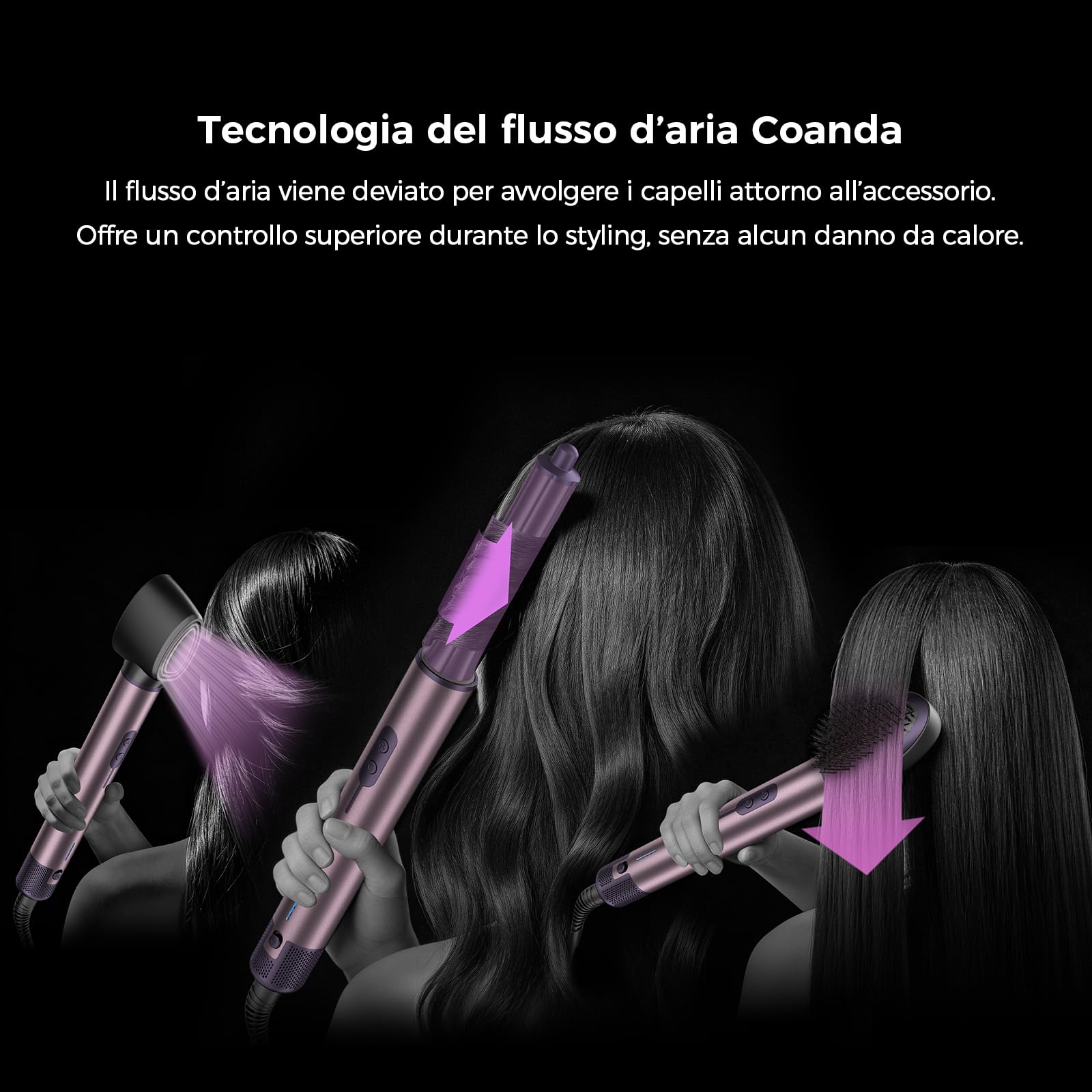 Air Styler 7 in 1, Cweixi Asciugacapelli Ionico, Arricciacapelli Automatico | Asciugatura Rapida, Spazzola Lisciante e Volumizzante, Senza Danni da Calore, Tutti i Capelli, Custodia in Pelle