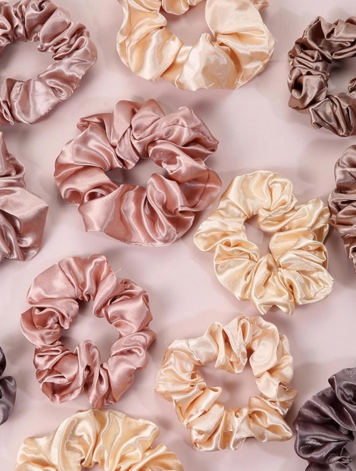 12pcs/Set including 6Large & 6Medium Satin Silk Colorful Hair Scrunchies, Soft Elastic Silk Scrunchies - Image 3
