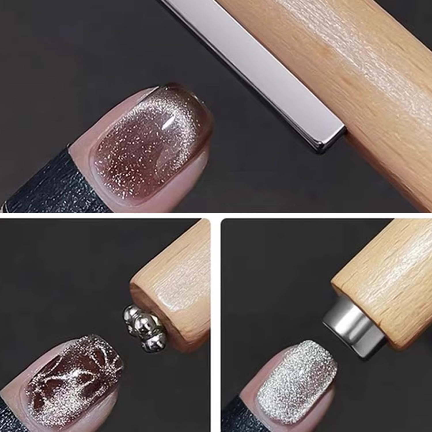 2 Pezzi di Occhio di Gatto Magneti, Chiodo Magnete Strumenti, Cilindrico Forte Magnetico Pietre, Adatto per Saloni di Bellezza E Casa Fai da Te Nail Art.