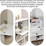 Adjustable Desktop Extension Board Stand for Under Desk Keyboard Bracket | 8 inch Clamp-on Keyboard Bracket Tray Support Holder Arm Rest Tray Extension Plate Support Rack