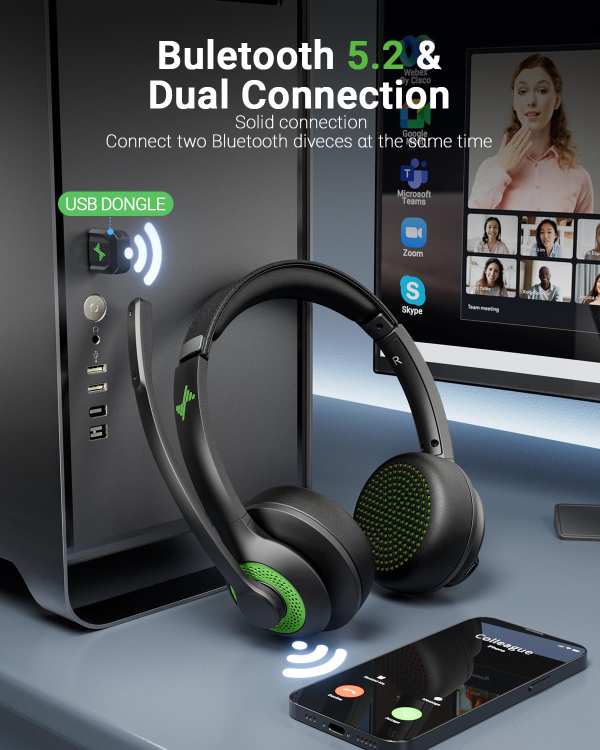 Tecknet Bluetooth Headphones JIAMQISHI JIAMQISHI Wireless