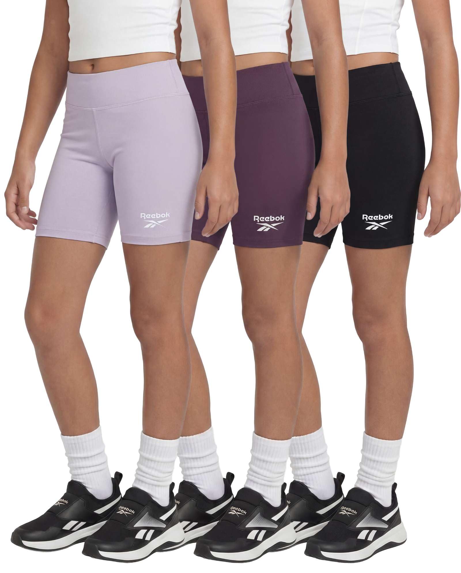 Reebok 3 Pack Girls' 6" Bike Shorts Biker Athletic Volleyball Teens Cheer