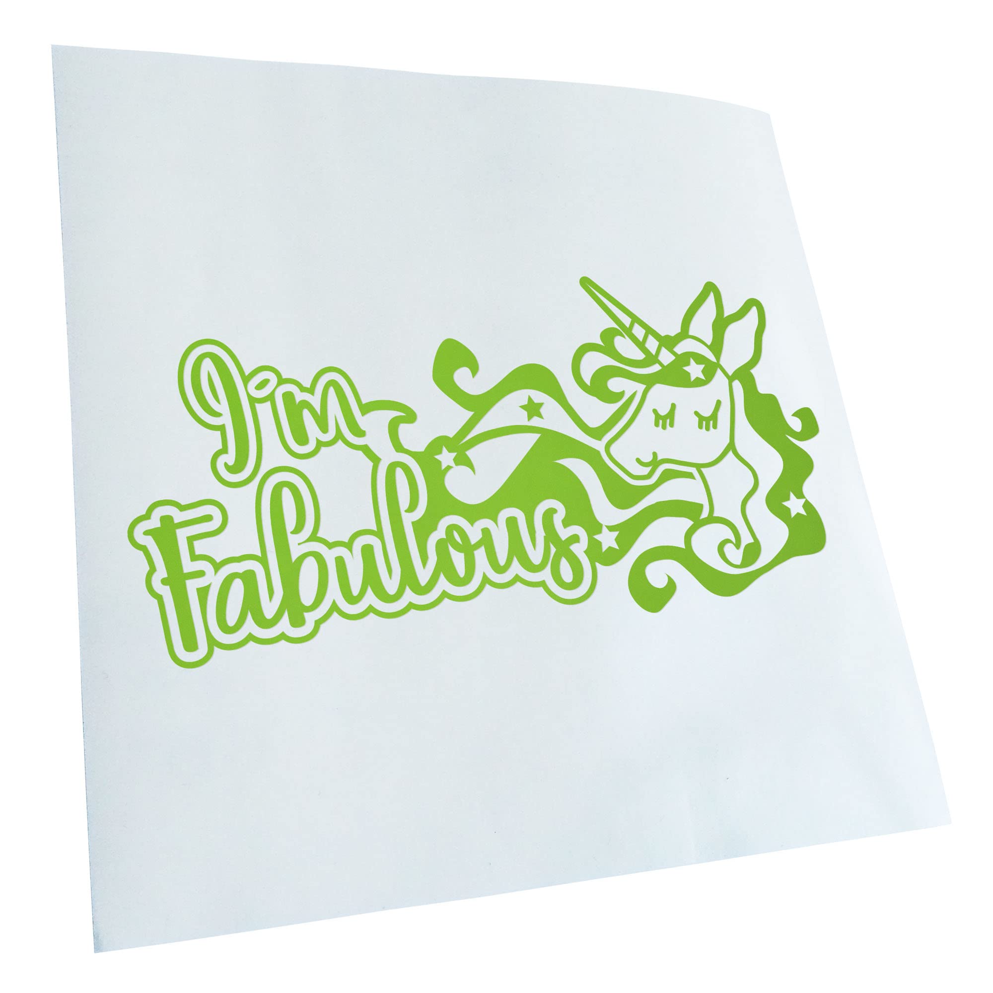 Kiwistar - Car Sticker - i'm Fabulous Unicorn - Lime Green - 20 x 10 cm - Rear Window Car Sticker Weatherproof for Car Truck Moped Truck - Sticker Exterior Self-Adhesive Tuning Accessories for Window