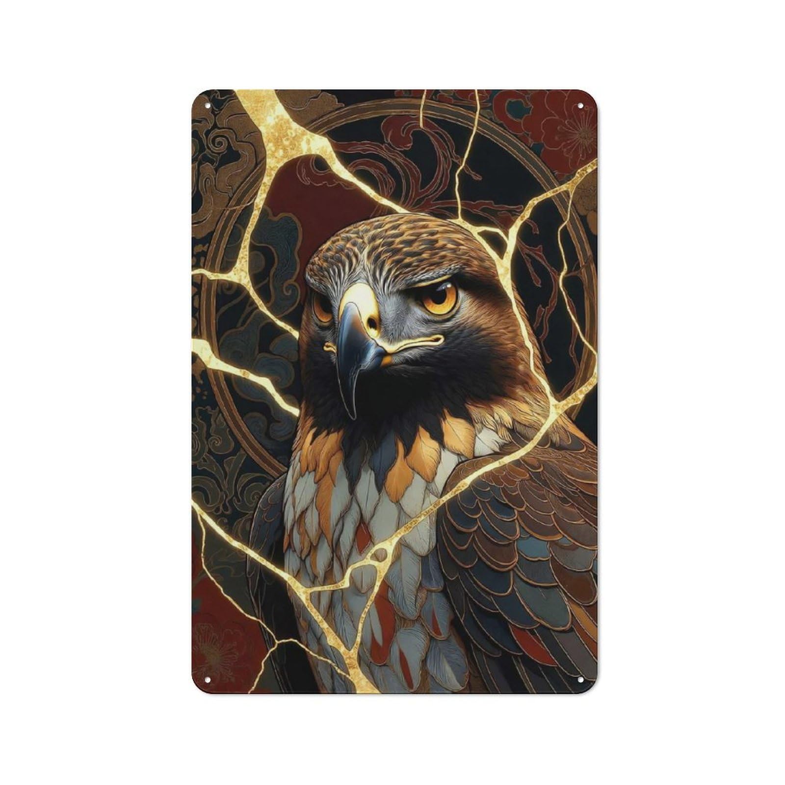 Kintsugi Eagle Tin Sign 30x20cm for Bar Or Restaurant, Retro Wall Decor, for Restaurant Interior Fans