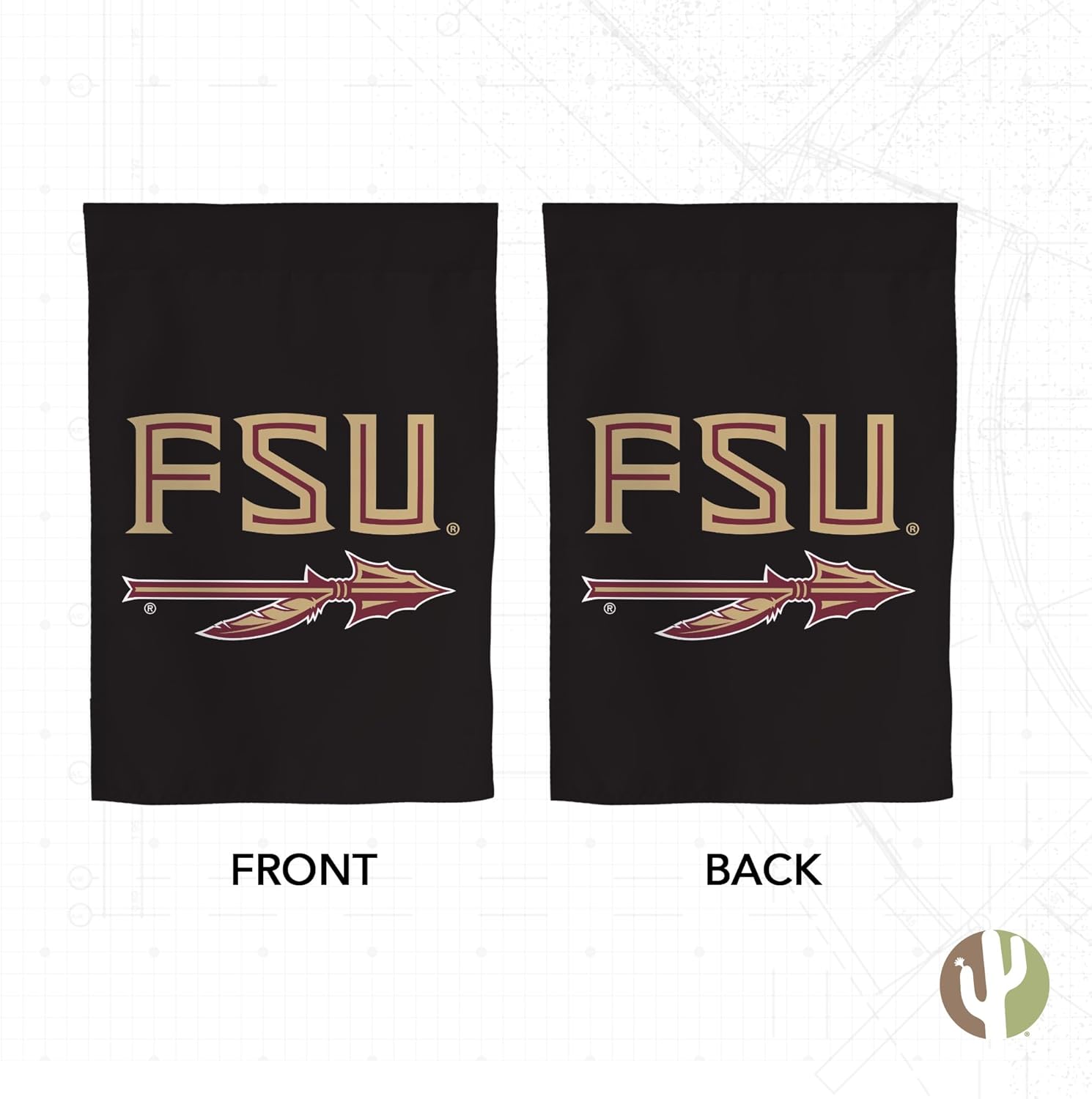 Desert Cactus Florida State University FSU Garden Flag – 19 x 12 inch Florida State Seminoles Banner, For Outdoor Display and Events (Design O) - Image 2