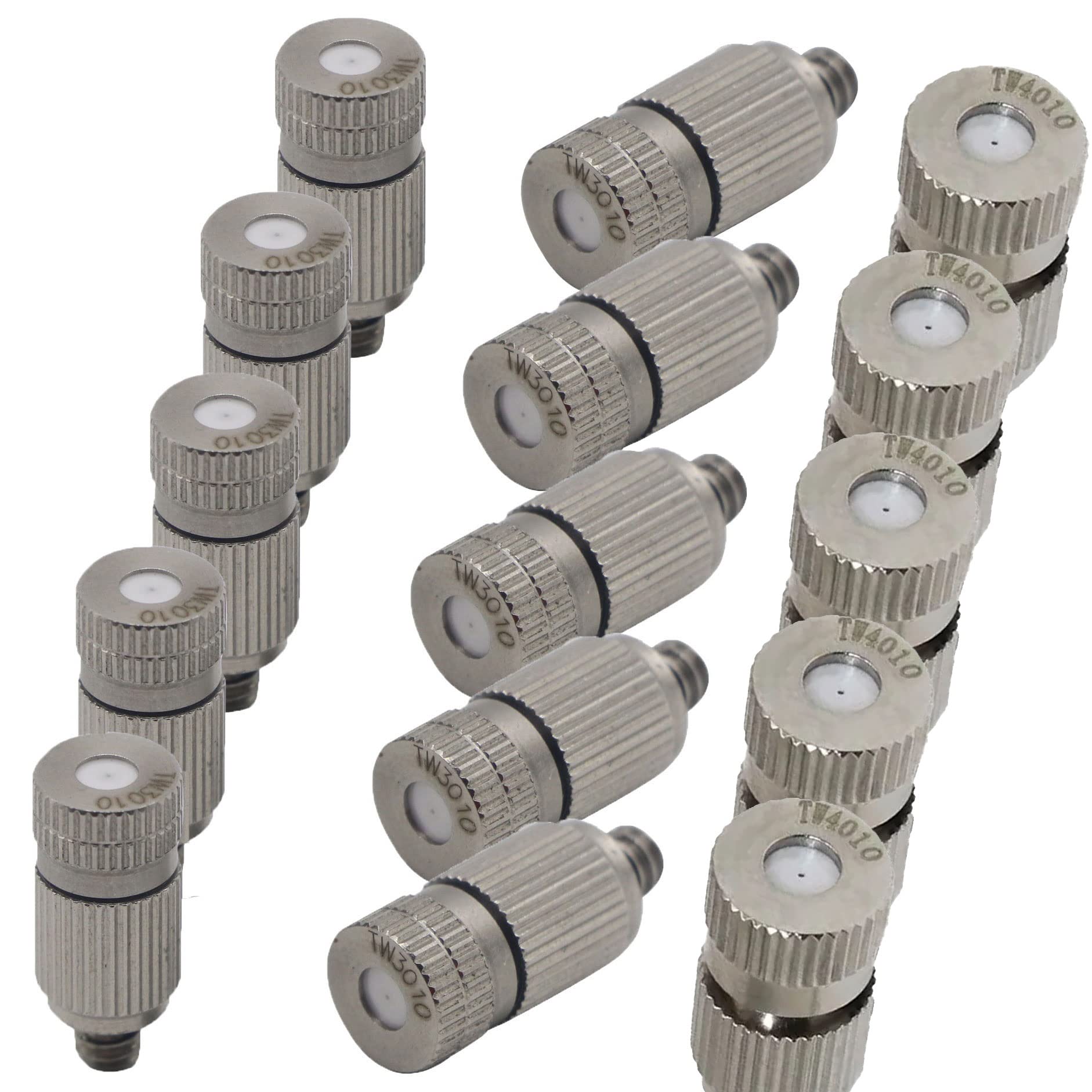 MGNSJGYXN 15PCS High Pressure Misting Nozzle Brass Fog Nozzles Garden Atomizing Nozzle for Outdoor Cooling Mister System, Operation Pressure(20-80) Kg, 10/24 UNC Thread(Size:0.8mm)