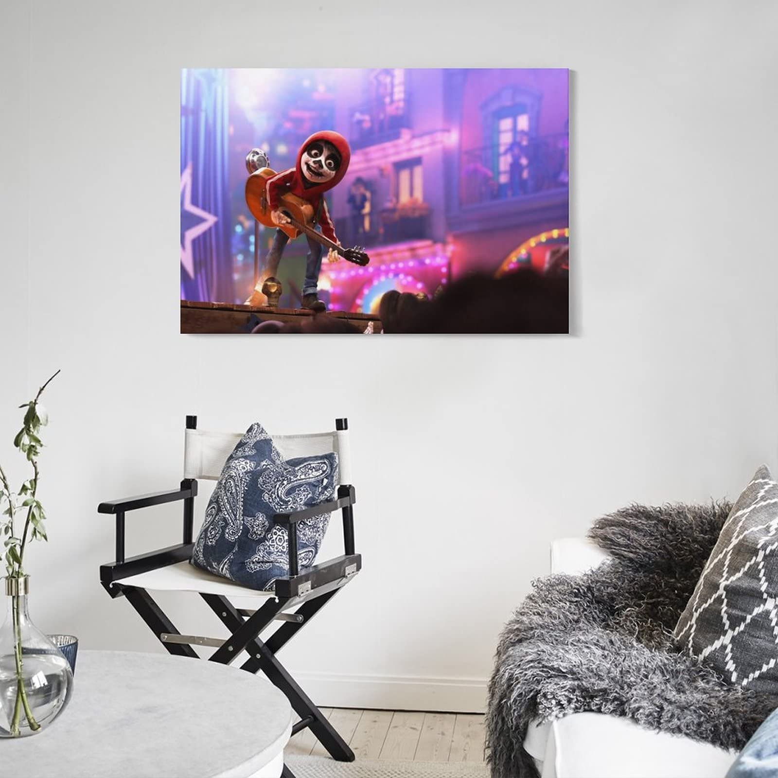 Poster de film Coco sur toile - Décoration murale - Cadeau - Décoration d'intérieur - 30 x 45 cm