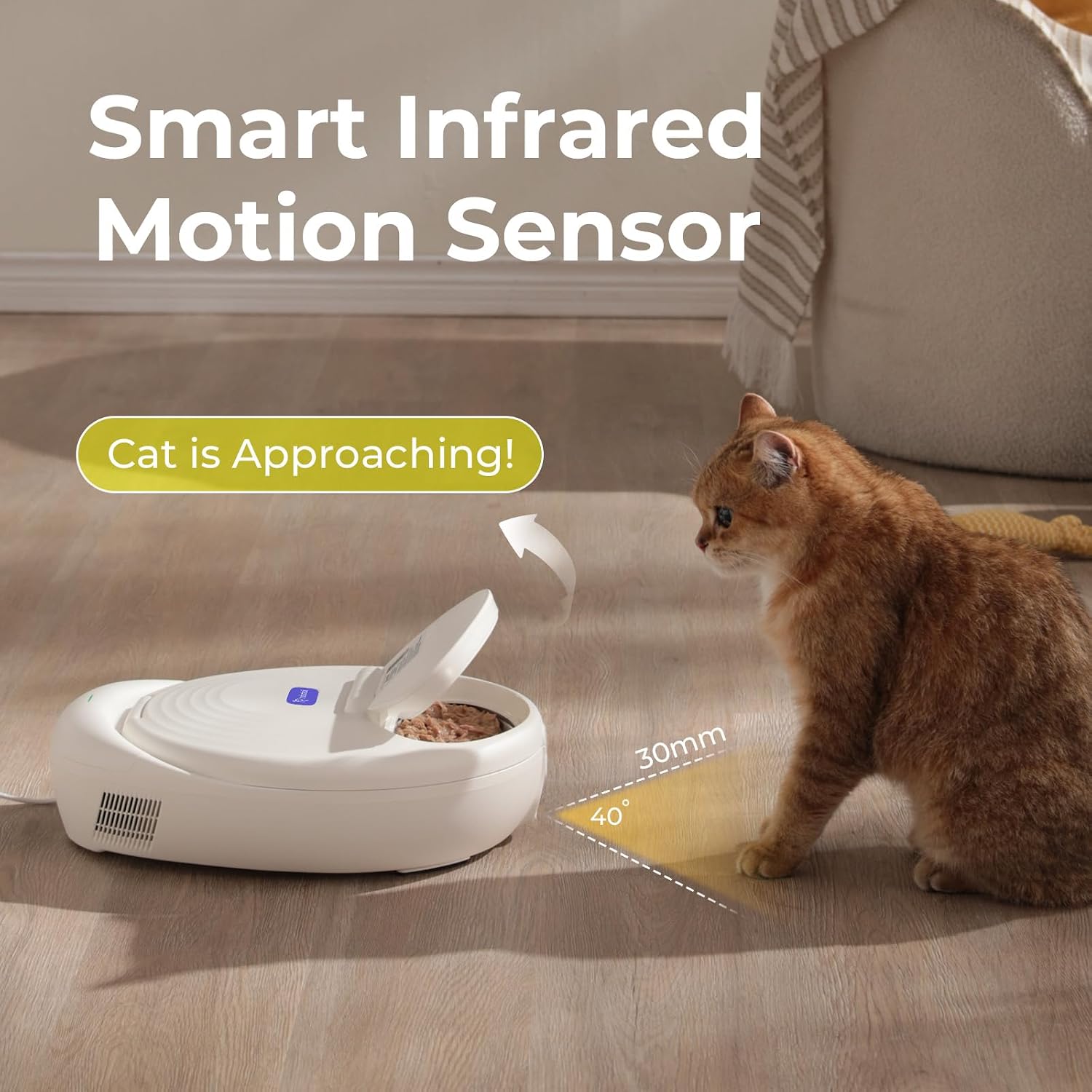 Automatic Cat Feeder Wet Food, 2026 Upgraded Smart Dual-Temp Refrigerated Auto Cat Feeder with Semiconductor Cooling & Pre-Heating, App-Controlled Pet Food Dispenser, Easy to Clean(White)