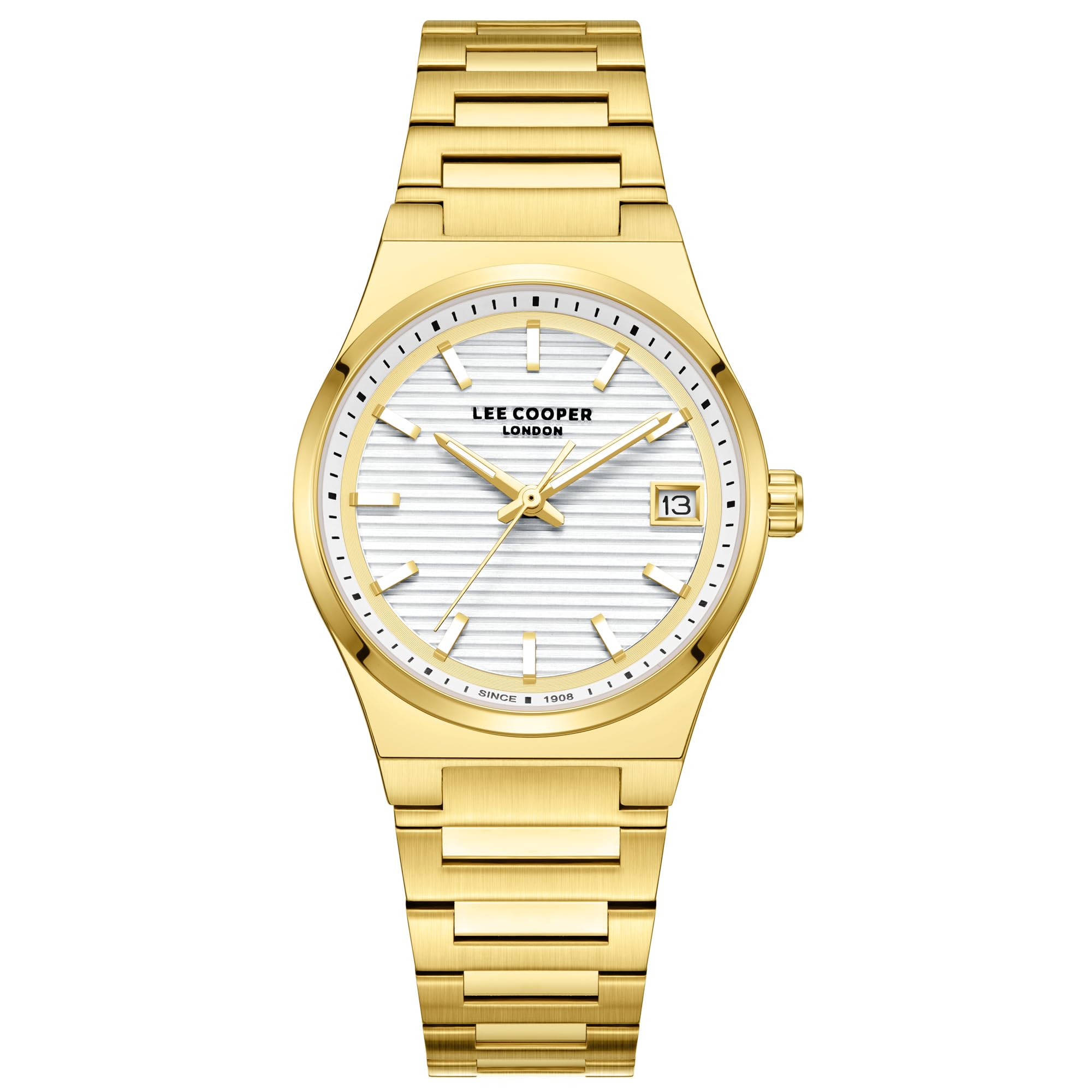 Kadın Kol Saati, Quartz, Gümüş Kadran, Gold Kasa, Gold Kayış, 31mm, 3ATM, Takvim, LC08289.130