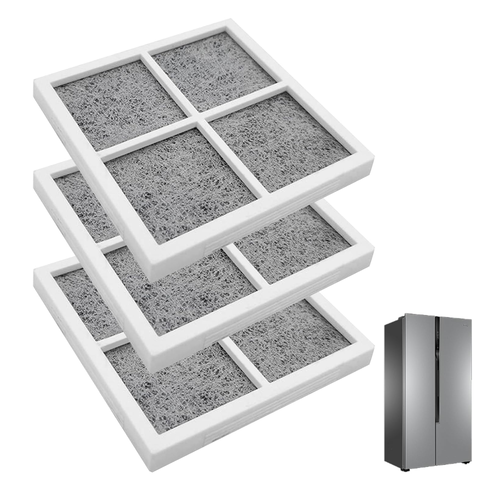 3 Pièces Filtre à Air pour Réfrigérateur LG LT120F, Filtre Frigo Américain LG LT120F, Compatible avec LG Pure n Fresh LT120F (3PCS)