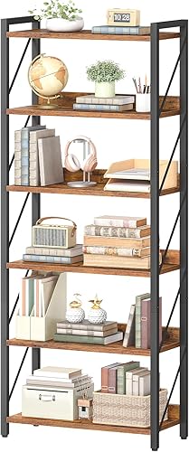 Miniatura 15 de HOOBRO Estantería industrial de 3 niveles, organizador de almacenamiento para libros, estantería pequeña con marco de metal para sala de estar,