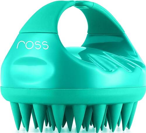 Miniatura 1 de Ross Cepillo de champú masajeador de cuero cabelludo con cerdas de silicona suaves para anticaspa, exfoliante con cuidado del cuero cabelludo,