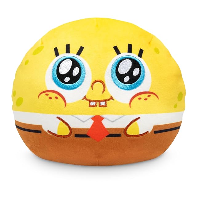 TeeTurtle Reversible Spongebob Squarepants Spongebob Gary 6-Inch Kawaii Meh Two-Sided Flip Plush Toy with Embroidered Details - Cute