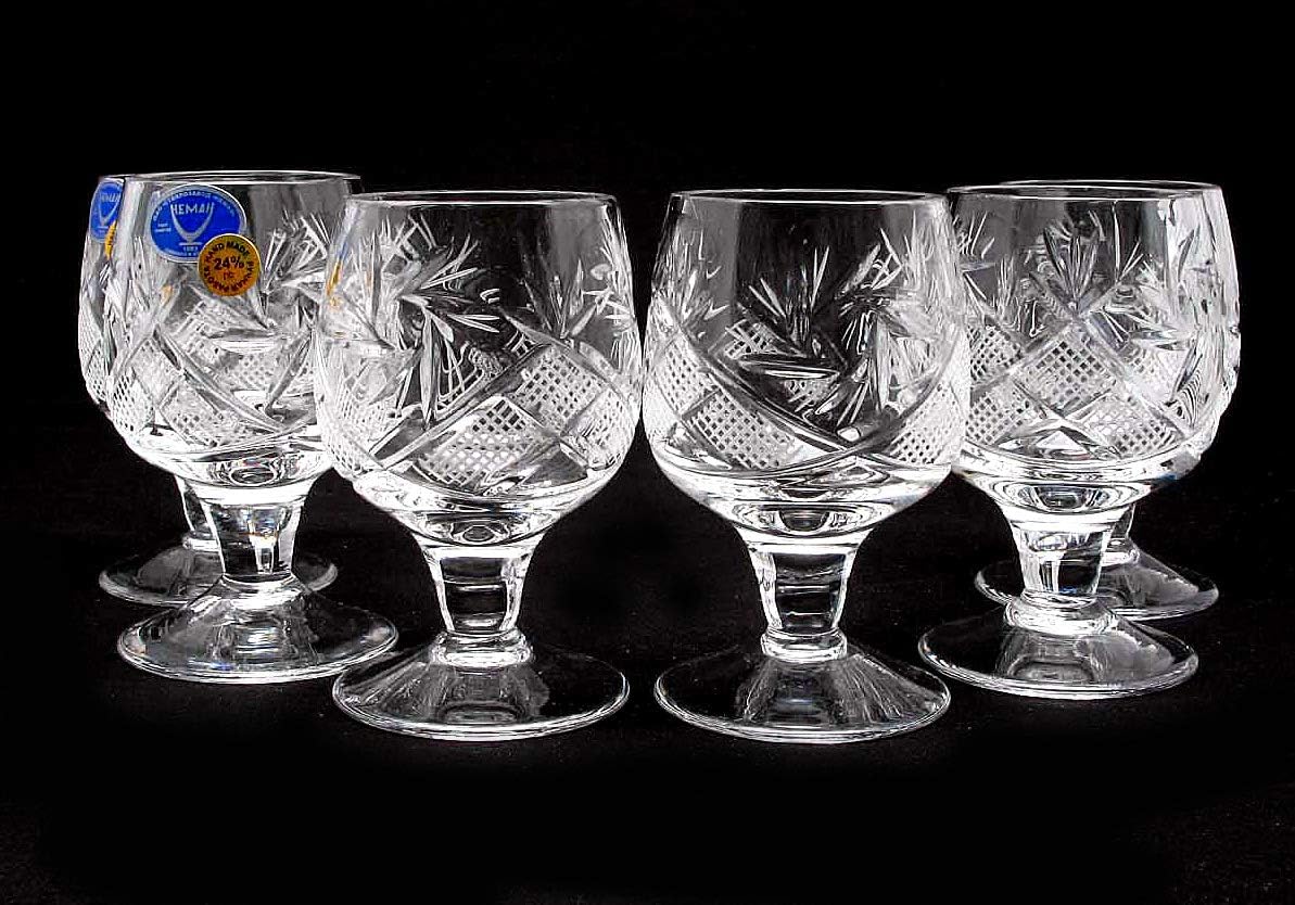 World Gifts Set of 6 Russian Cut Crystal Shot Glasses 1.7 oz - Soviet USSR Vodka Vintage Design Glassware