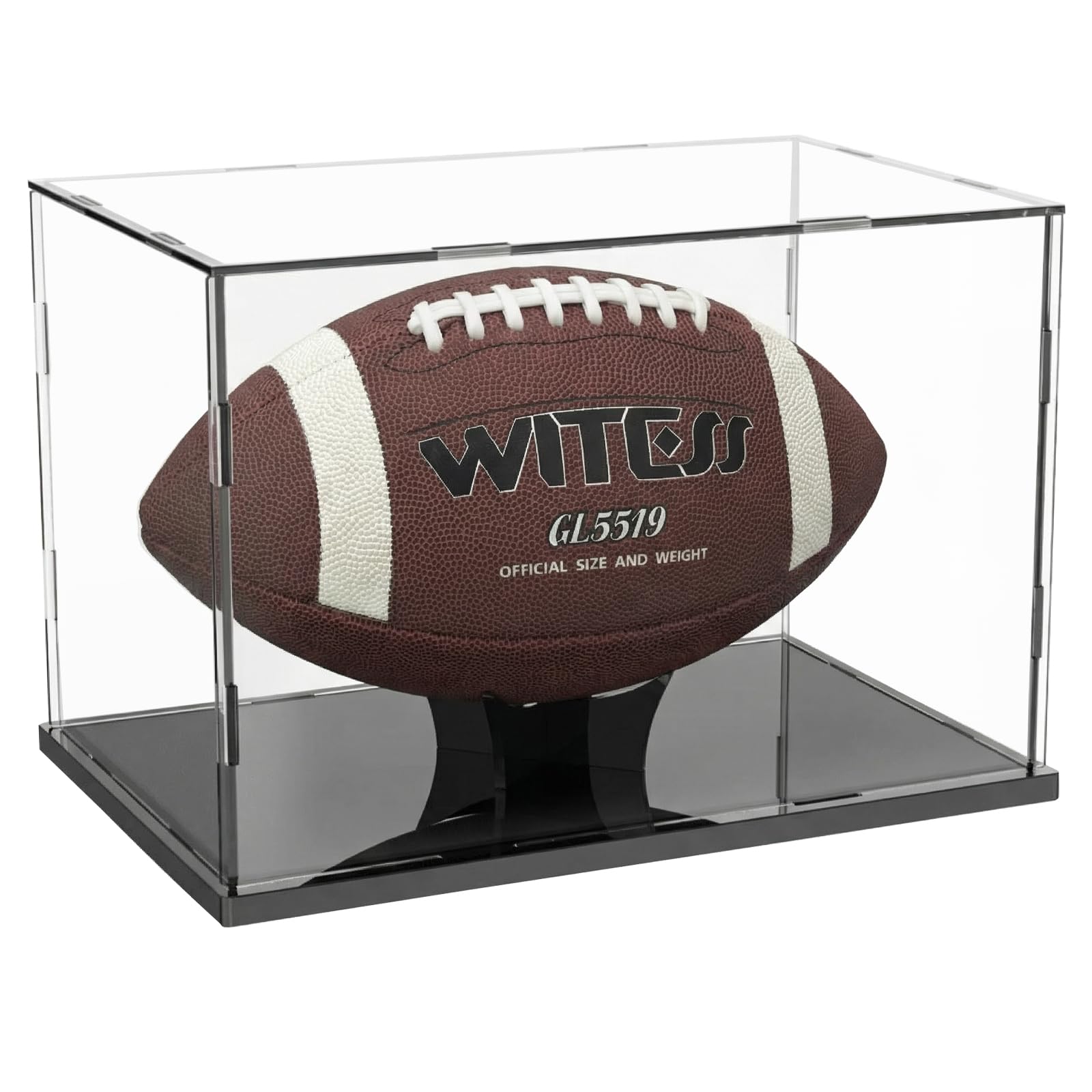 Vitrina acrílica con base de soporte para pelotas y recuerdos diseñada para artículos de colección de fútbol de tamaño real, perfecta para amantes del deporte, para pelotas de fútbol