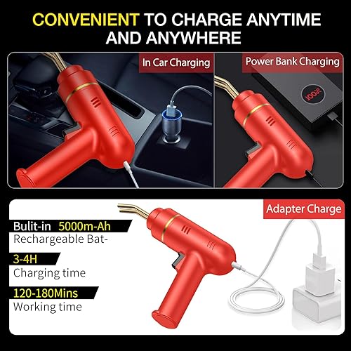 Miniatura 5 de 200W Cordless Plastic Welder, Plastic Welding Kit with 1200PCS Hot Stapler, USB Rechargeable Plastic Welder Gun with 5000mAh Battery, Plastic Weld