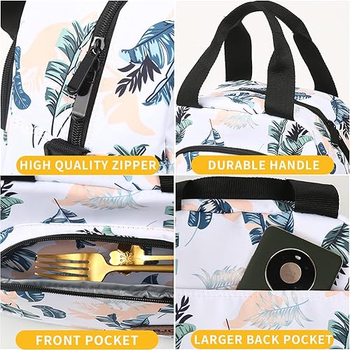 Miniatura 6 de Lonchera aislada para niñas, bolsa de almuerzo pequeña para adultos, mujeres, trabajo, kawaii, para adolescentes, escuela, linda y compacta