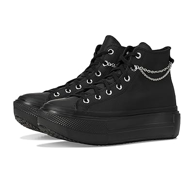 Converse Chuck Taylor All Star Lift Double Stack Platform Chains Shoes Black/Black/Silver