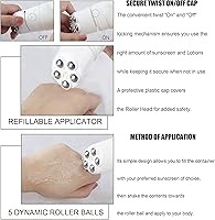 Vista 2 de Paquete de 2 aplicadores de rodillo de protección solar, aplicador de crema solar y loción para espalda, aplicador de rollo de rodillo recargable