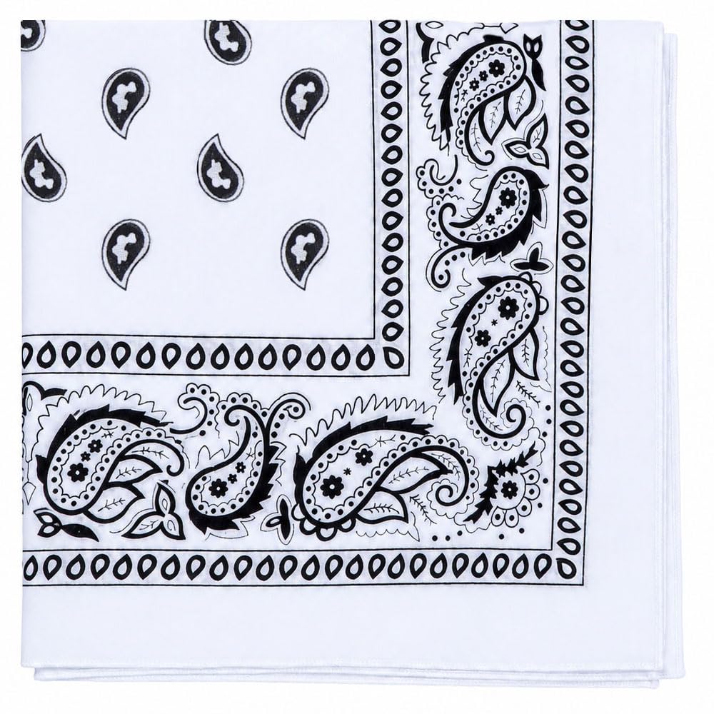 Motique Accessories Extra Large Paisley Bandana 27x27 Inch