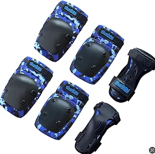 Kids Knee and Elbow Pads with Wrist Guards, HardSoft Pad Tech. I CPSIA Certified Protective Gear Set I Inline Roller Skate...