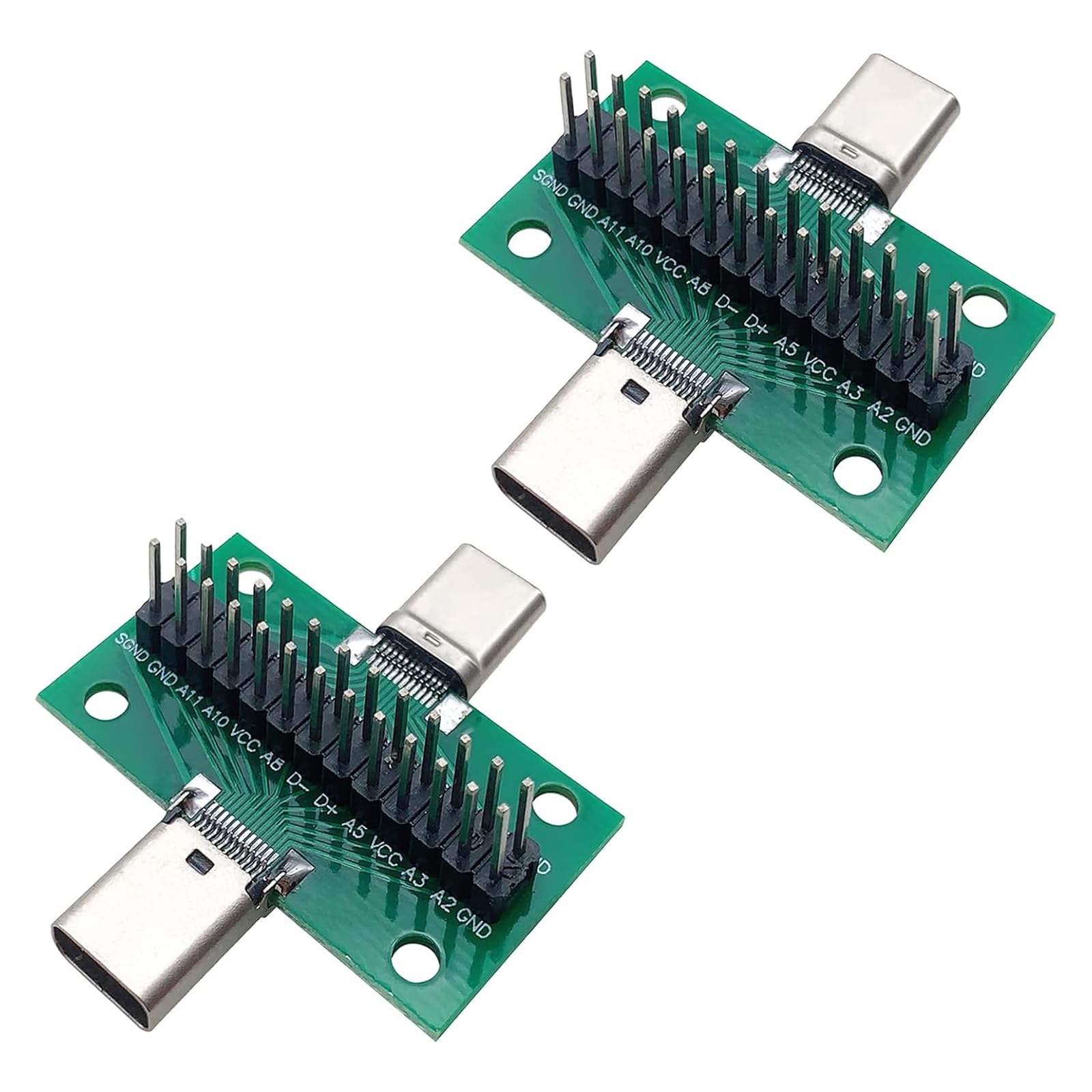 PENGLIN 2PCS USB 3.1 Type-C Male Female Test Board PCB 24 Pin Breakout