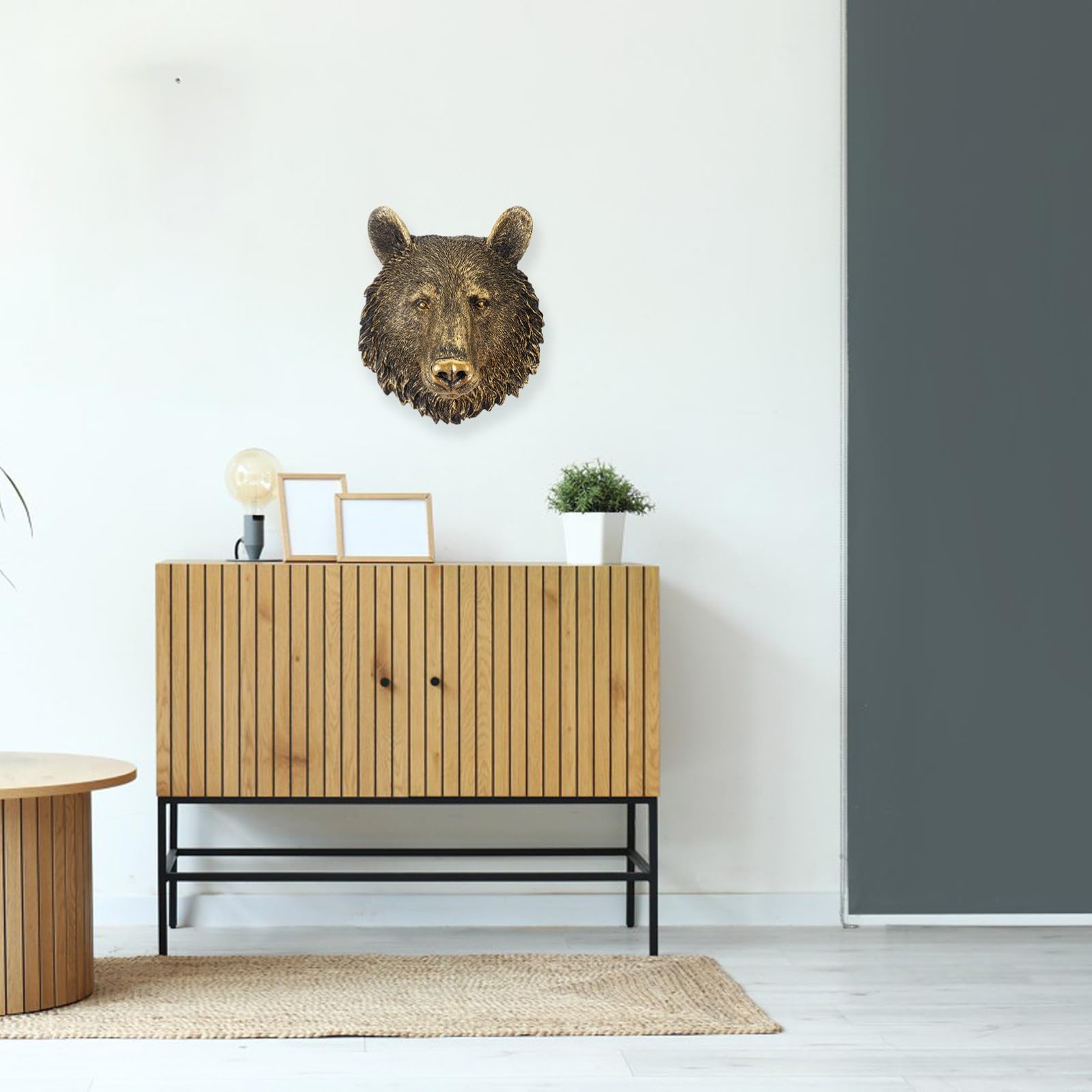 Artibetter Testa Orso da Parete in Resina Decorazione Muro Realistica