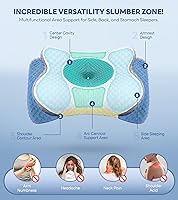 Vista 3 de No More Dolores Almohada cervical para aliviar el dolor, almohada cervical ajustable para soporte de cuello con reposabrazos, almohadas ergonómicas