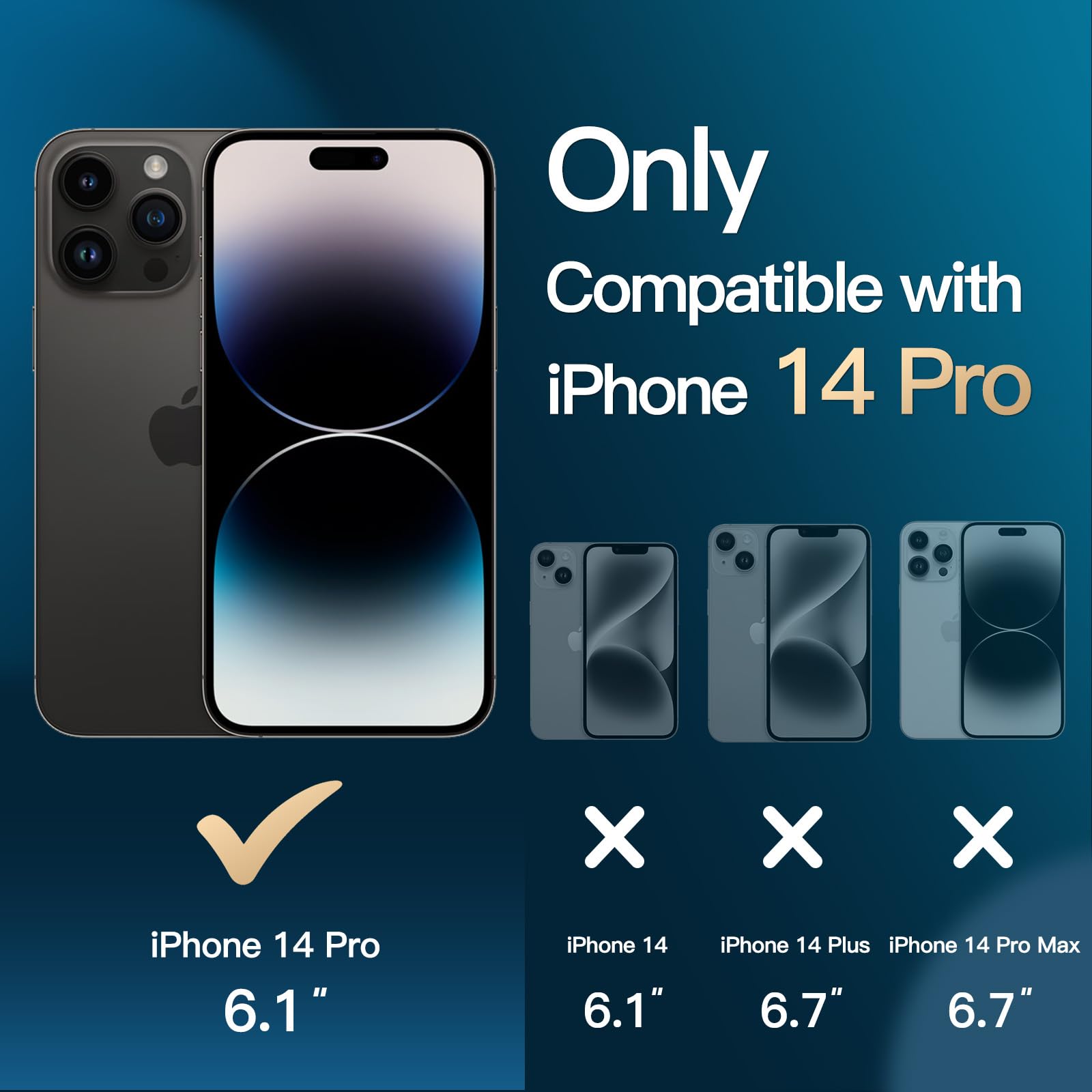 JETech 3-in-1 Schutzhülle Für IPhone 14 Pro (6,1 Zoll) – Mit 2 Panzerglasfolien & MagSafe-Kompatibilität