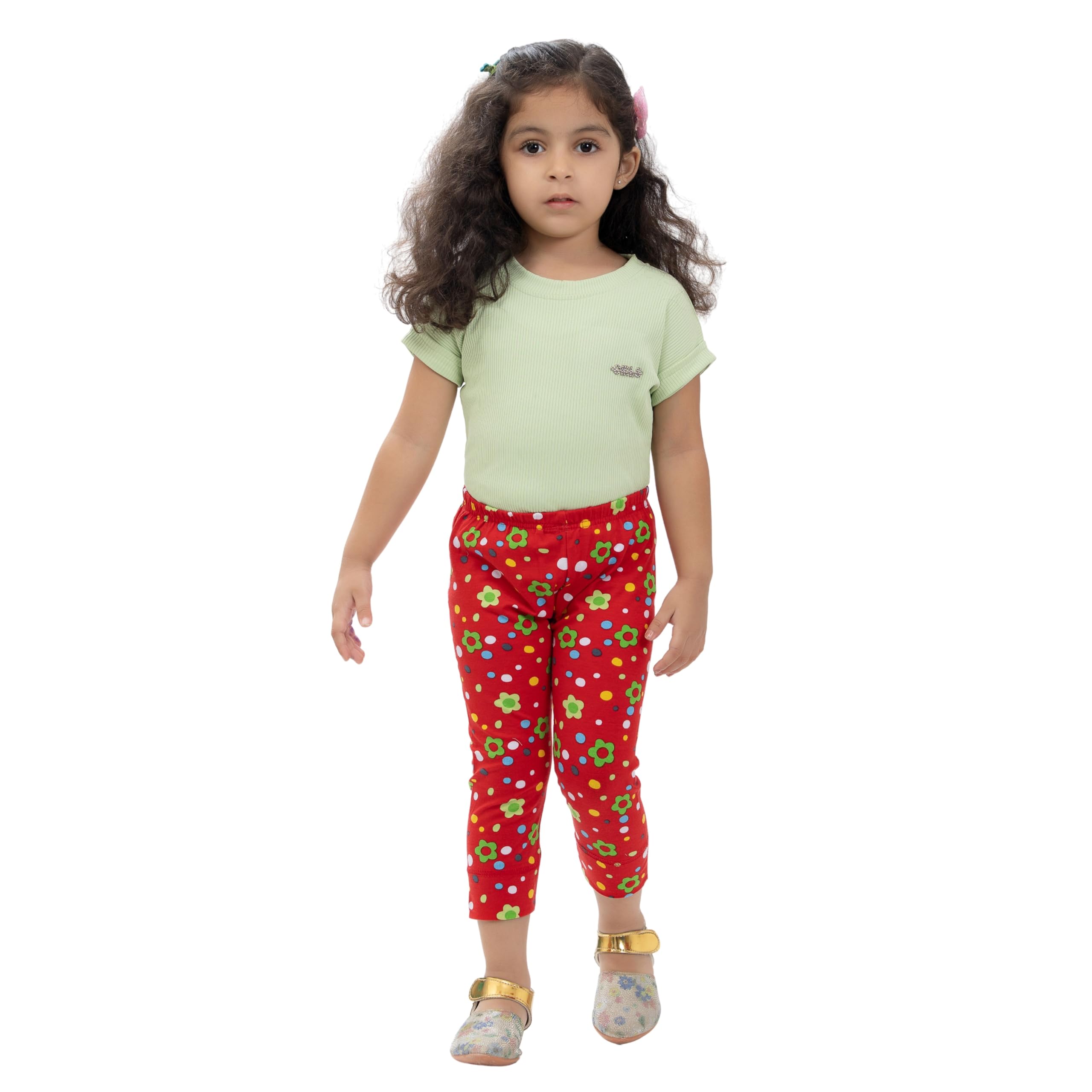 comfycute Pure Cotton Capri for Girls Kids | Stretchable Non-Transparent Soft & Comfortable, Breathable Skin-Friendly, Regular Fit, Bottom Wear for Daily Use - Image 7 thumbnail