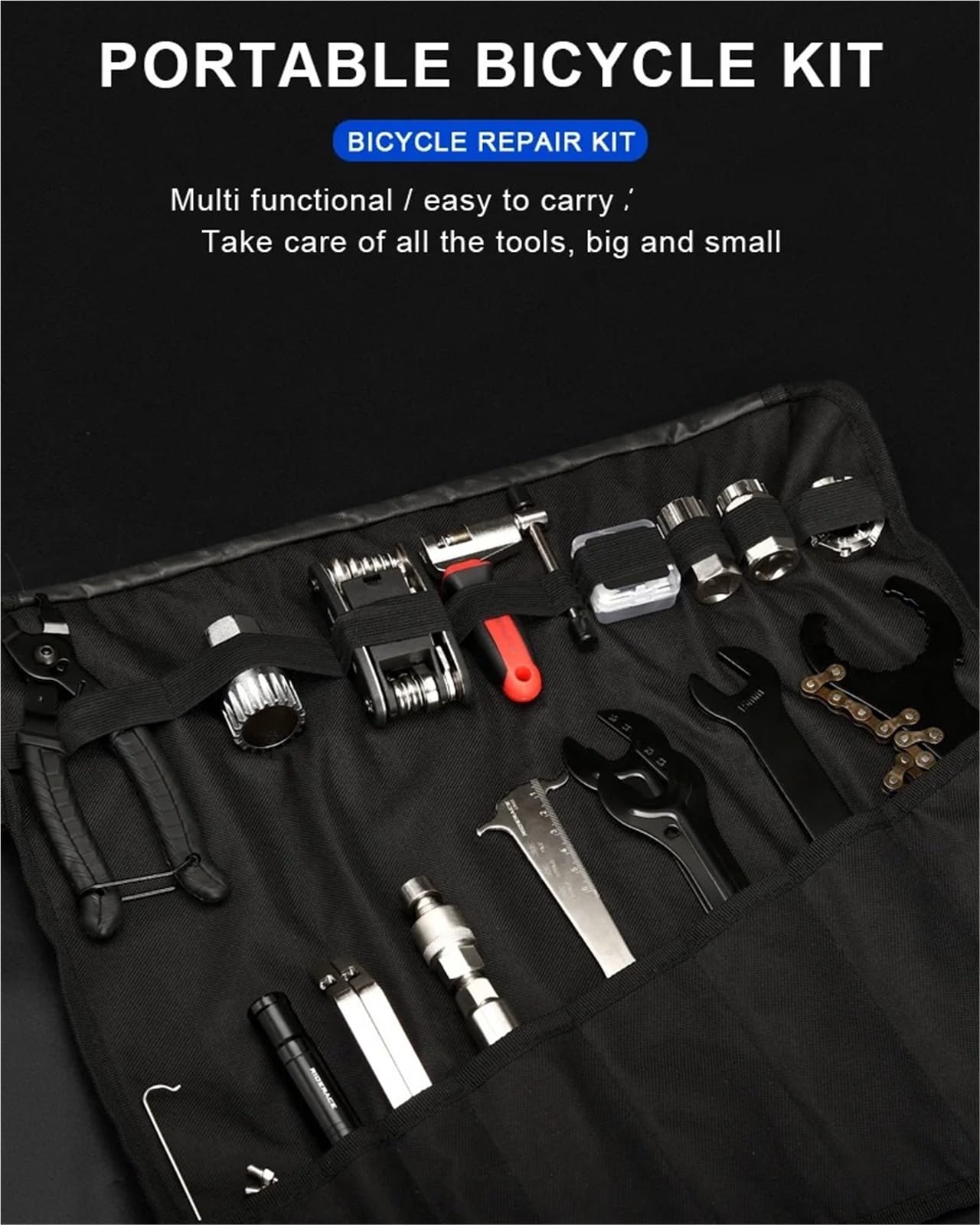 Generico Set di Attrezzi for Riparazione Bici Kit di Riparazione Pneumatici MTB con Strisce di Gomma Antiforatura