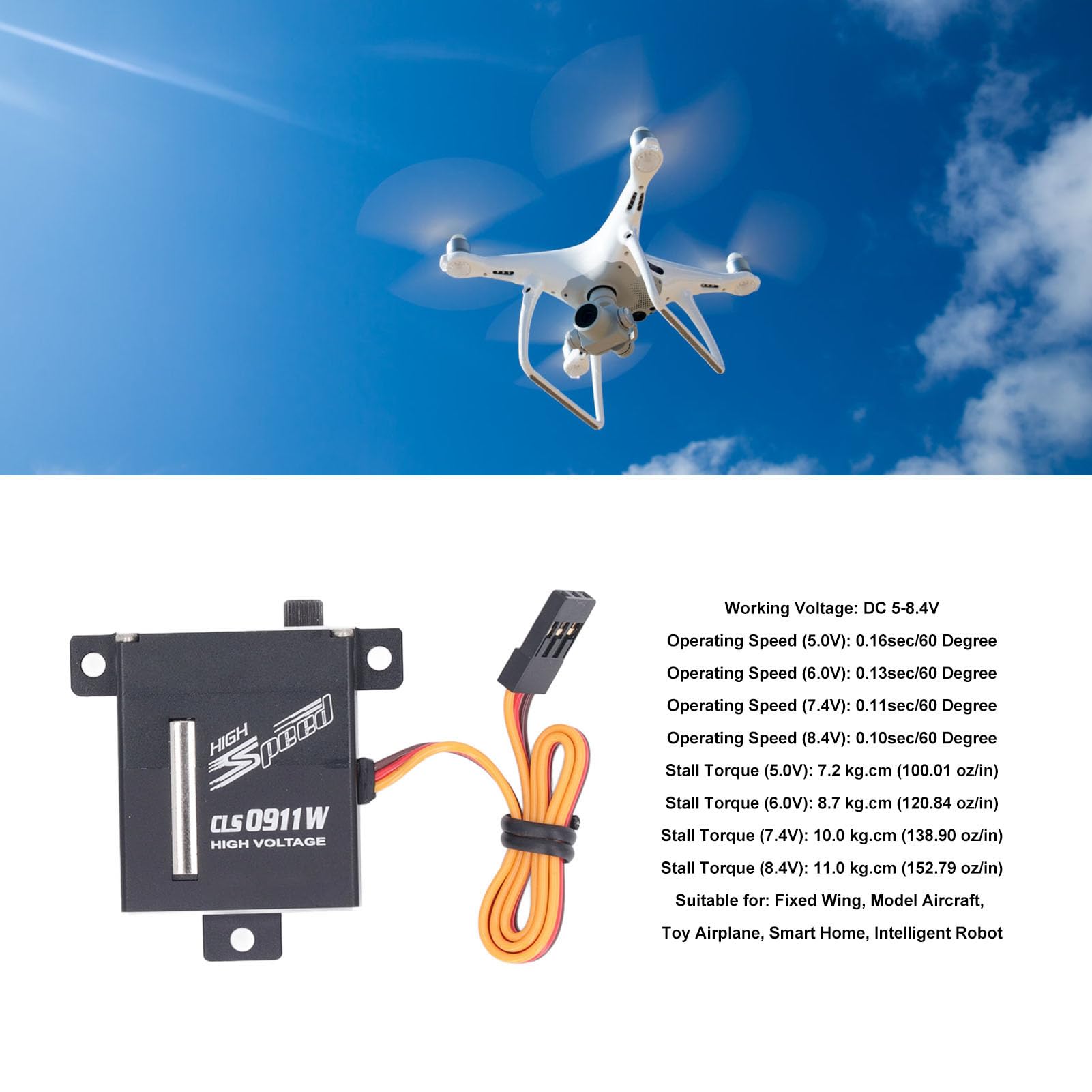 Changor Servomotor para Dron RC Servo Digital de Engranaje de Metal de Alto