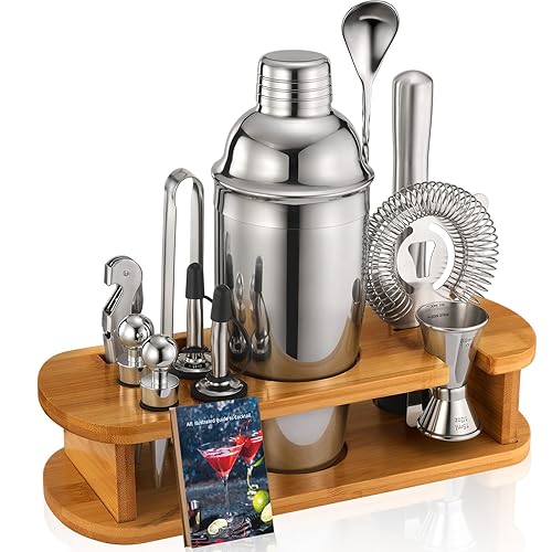 Cocktail Shaker Set Bartender Kit: 13-Pcs Bar Tools Set with