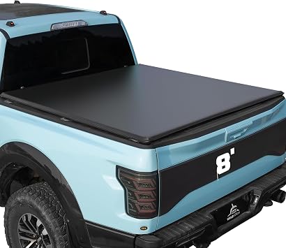 Truck Bed Tonneau Cover Compatible with Chevy Silverado & GMC Sierra 1500 2500 3500 HD 2010-2026 8 ft Long BoxNo CarbonPro Bed, Soft Roll Up Style