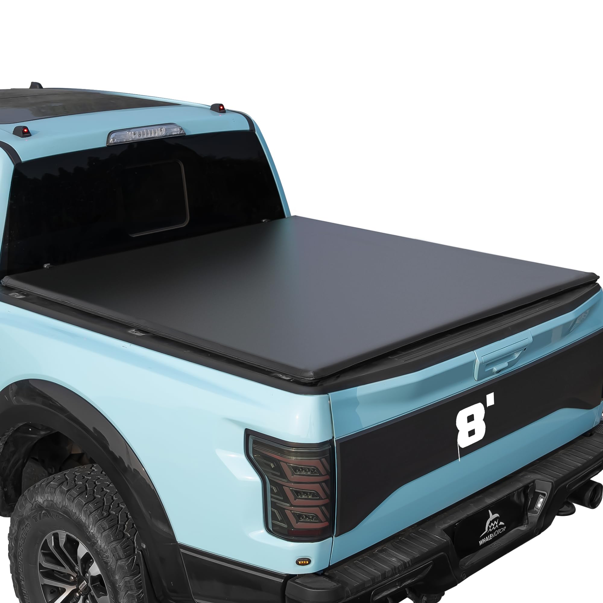 WHALEMOTOR Soft Roll-Up Tonneau Cover for Chevy Silverado GMC Sierra 8ft
