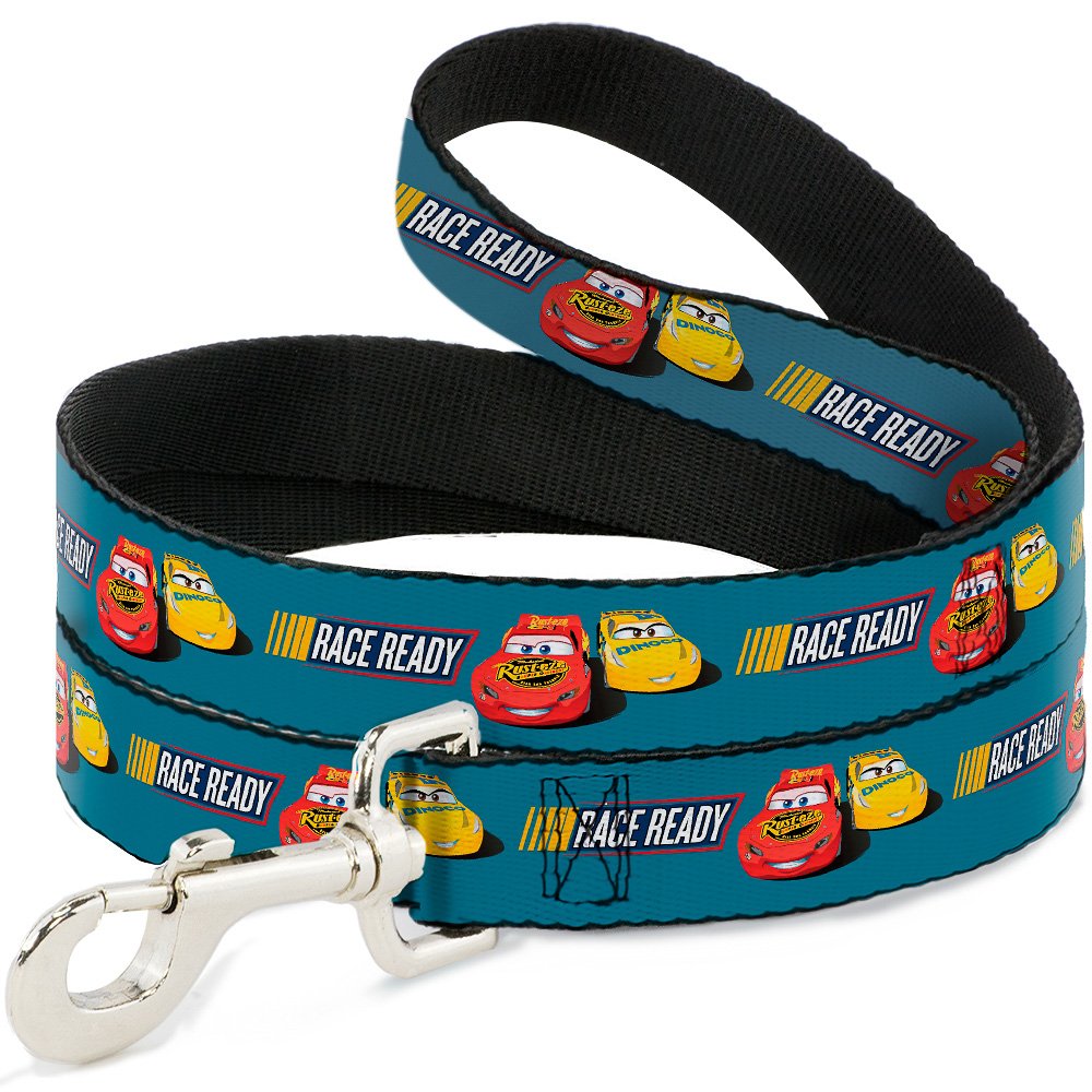 Laisse grand chien Cars Disney sangle nylon Buckle Down solide 1.80m