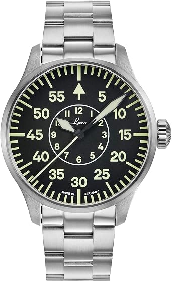 LACO - Orologio da polso “Faro” da uomo, con cinturino in acciaio inox,  vetro zaffiro, diametro 42 mm, automatico, con custodia - 861891.2 :  Amazon.it: Orologi