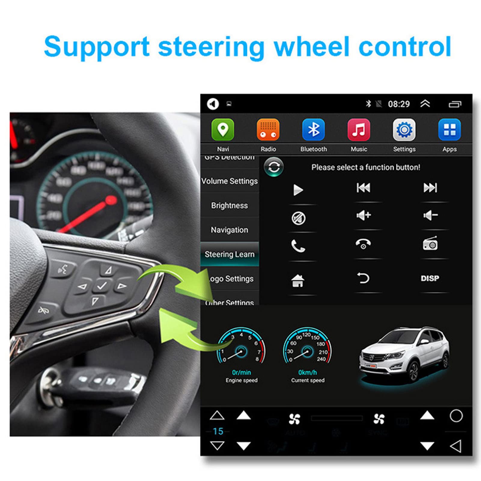 Radio de Coche Android 12 Radio para Ford Fiesta 2009-2017 Navegación GPS 9,7 Pulgadas Unidad Principal HD Pantalla Táctil Reproductor Multimedia Compatible con WiFi Bluetooth SWC FM USB Cámara HD — view 6