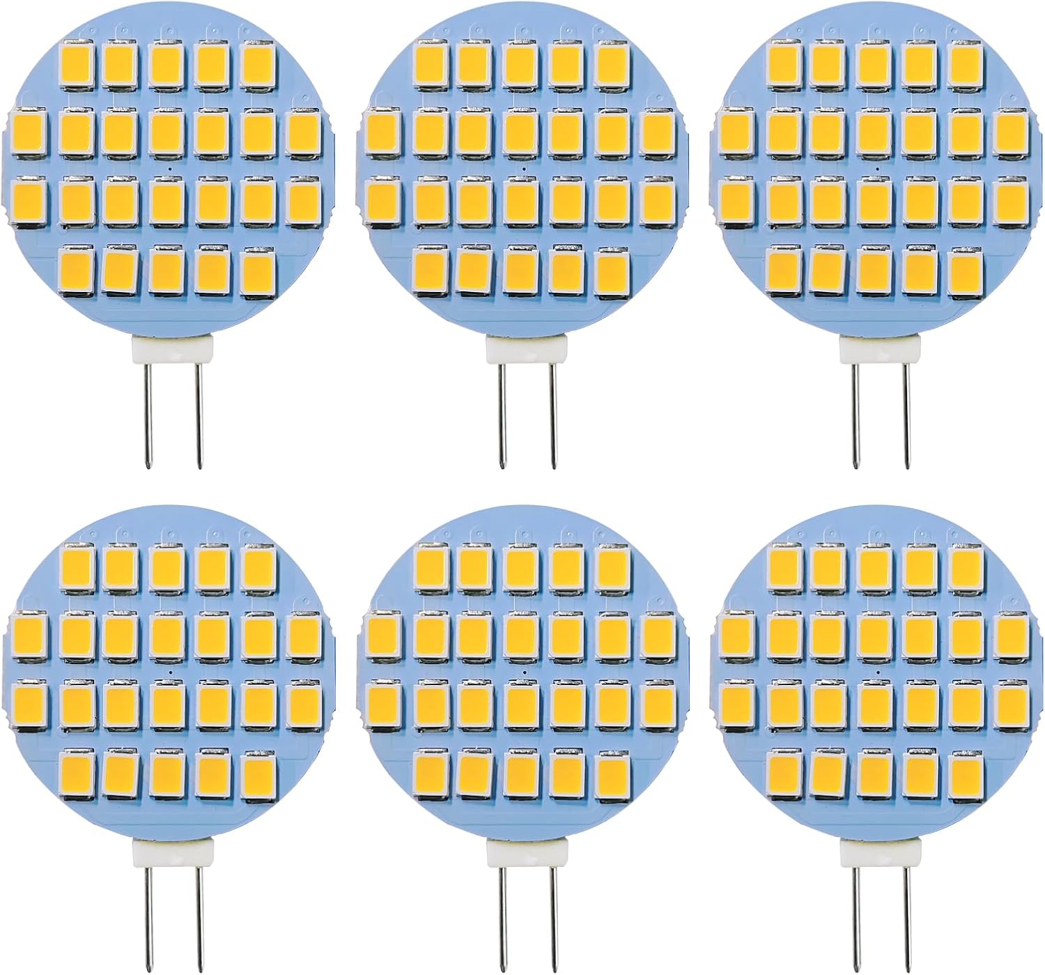 G4 MR11 Bi-Pin 24-2835SMD LED Bulb 1.5W Super Bright RV Camper Boat Under Cabinet Dome Light DC12V 3000K Warm White (Pack of 20)