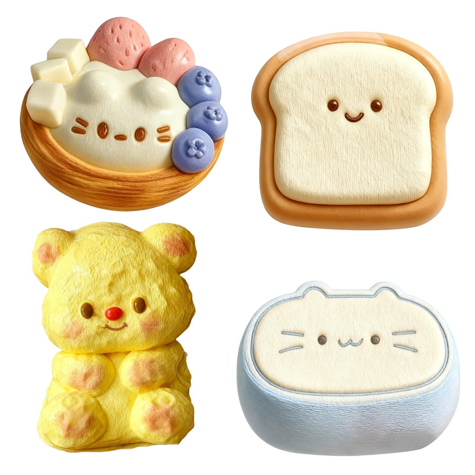 Tabba Squishy, 4Pcs Taba Squishy Kit, Handmade Stress Relief Novelty for Anxiety Squeeze Soft Fidget Toys Sensory Squeeze Toy Kit for Christmas Halloween Birthday Gift