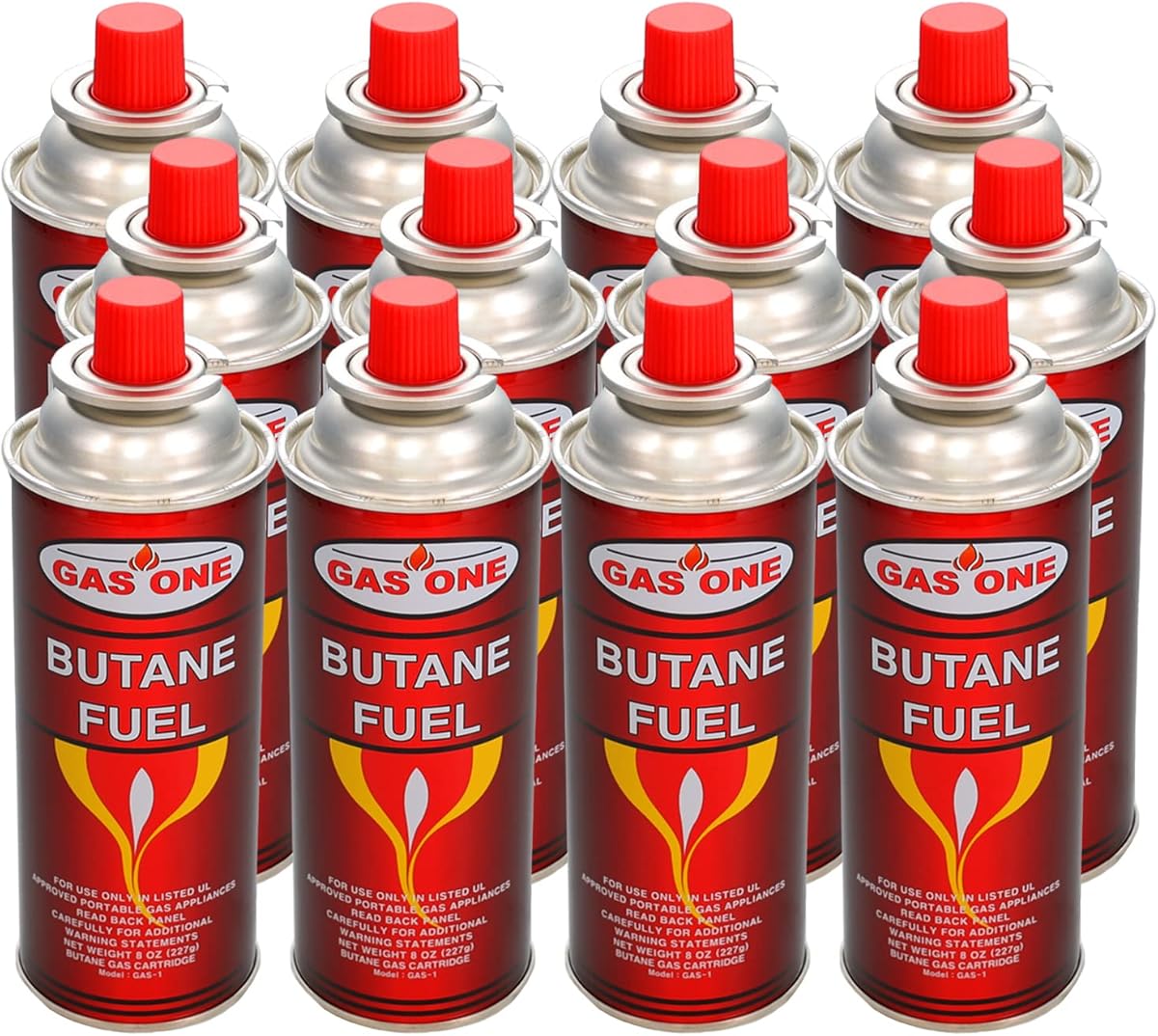 12 Butane Fuel GasOne Canisters for Portable Camping Stoves