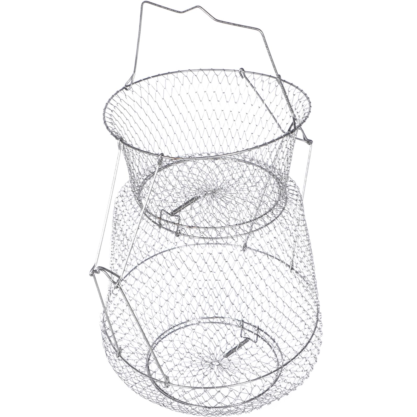 Red de Pesca Plegable de Acero Inoxidable 304, Cesta Metálica Resistente Soporte, Malla para Captura y Protección de Peces y Cangrejos, Accesorios de Pesca para Actividades al Aire Libre