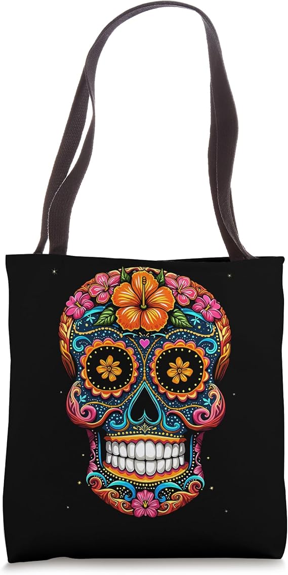 Halloween Sugar Skull Calavera Tote Bag
