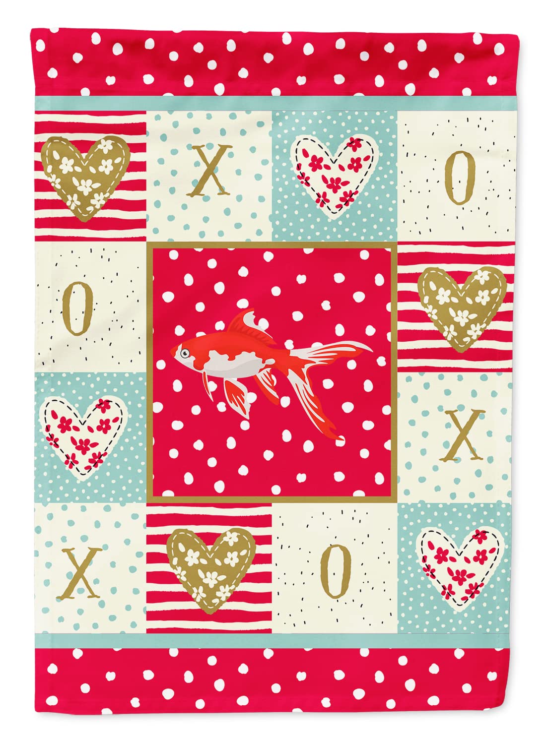 Comet Goldfish Love Flag grand drapeau de maison multicolor en toile