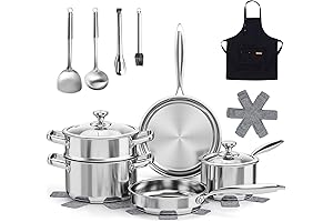 Meythway Stainless Steel Non-Stick Cookware Set: The Ultimate Kitchen Essential for Health-Conscious Chefs